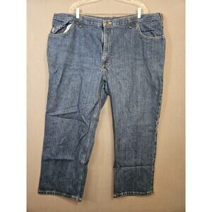 Carhartt Work Dungaree Jeans Mens 46” X 28” Blue Relaxed Fit Cotton